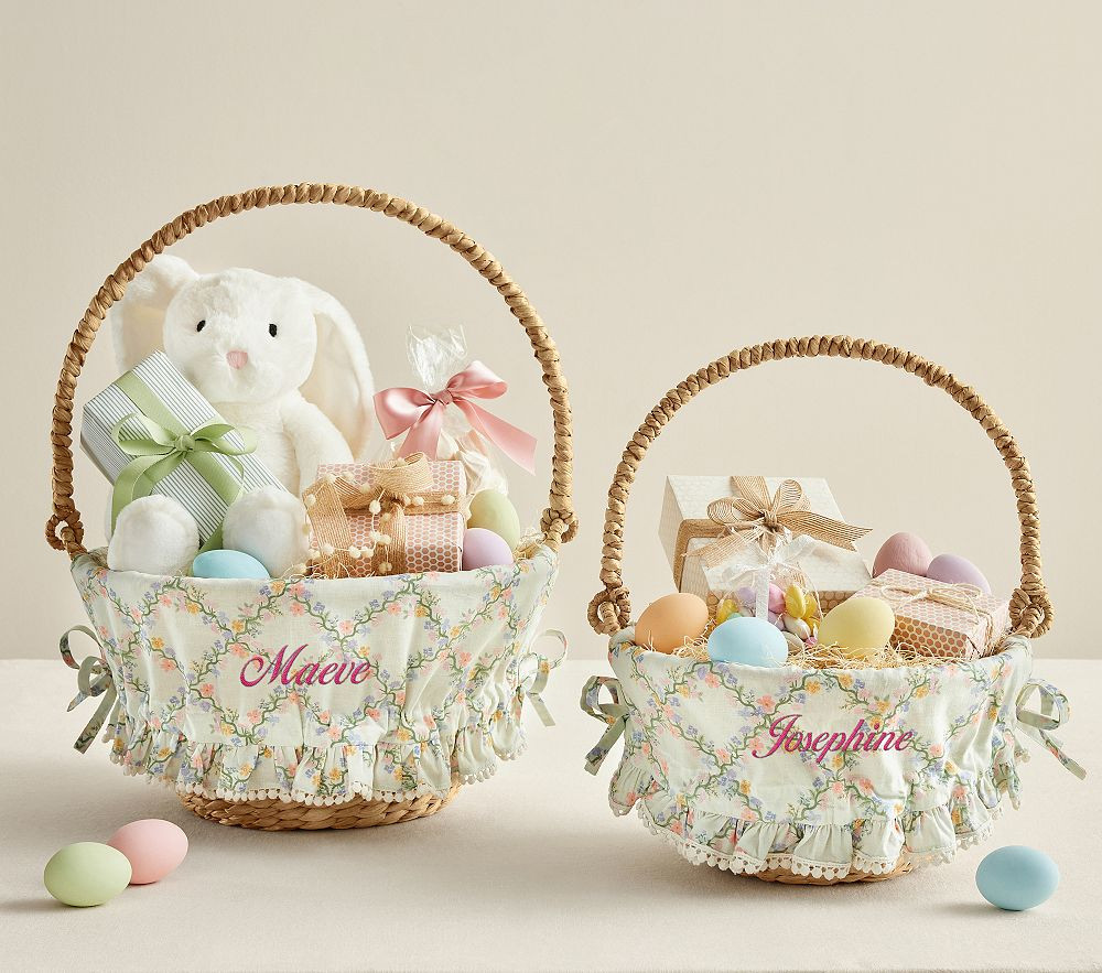 Rifle Paper Co. Lattice Ruffle Trim Easter Basket Liner | Pottery Barn Kids
