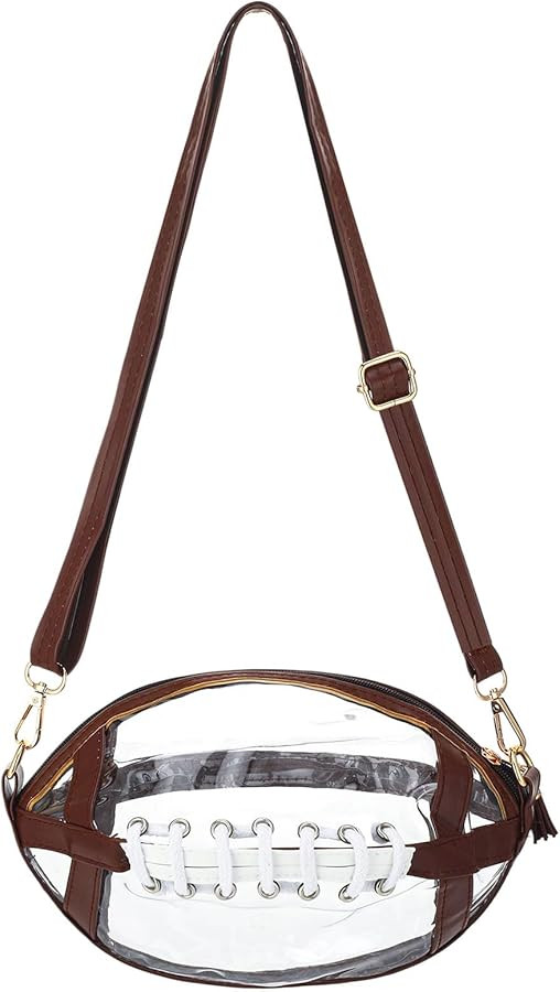 Clear Football Bag for Women Stadium Crossbody Clear Bag Sports Transparent Football Purse Gift f... | Amazon (US)