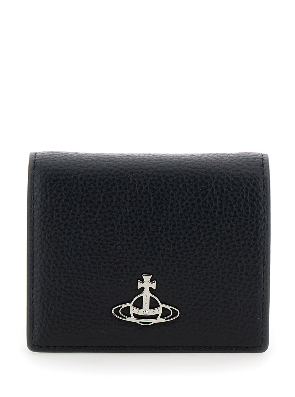 Vivienne Westwood Black Bi-fold Wallet With Logo Orb Black In Faux Leather Woman | Italist.com US