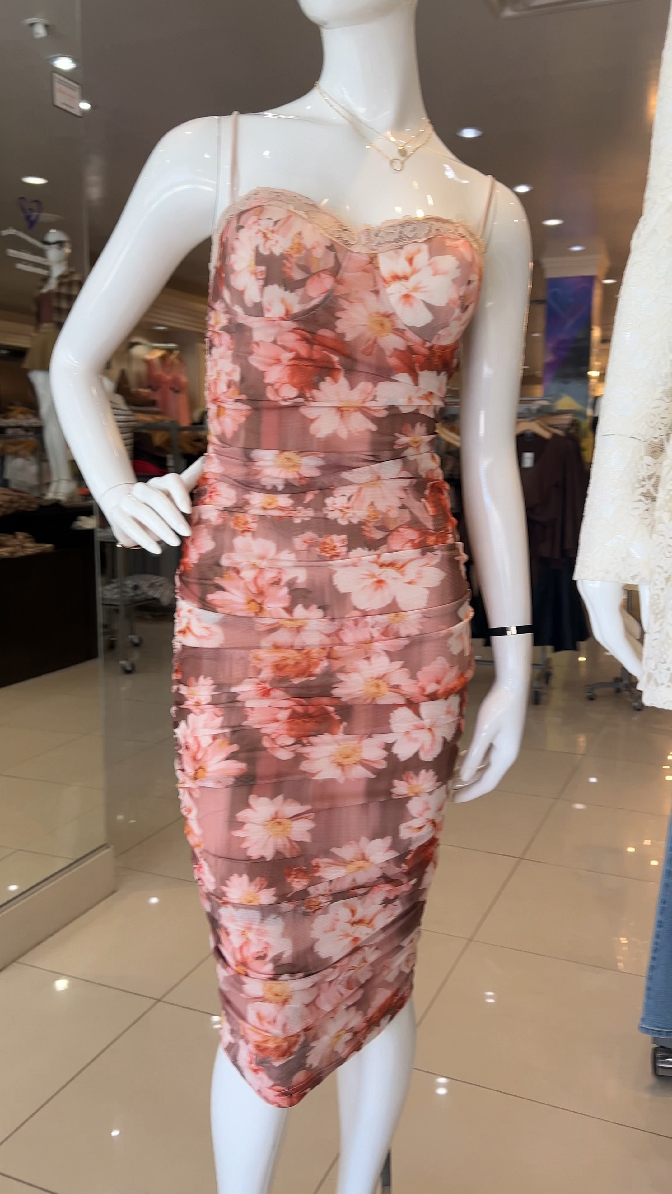 Love this fall floral midi dress! Under $50! The back is lace and so romantic! Ordered size XS 

