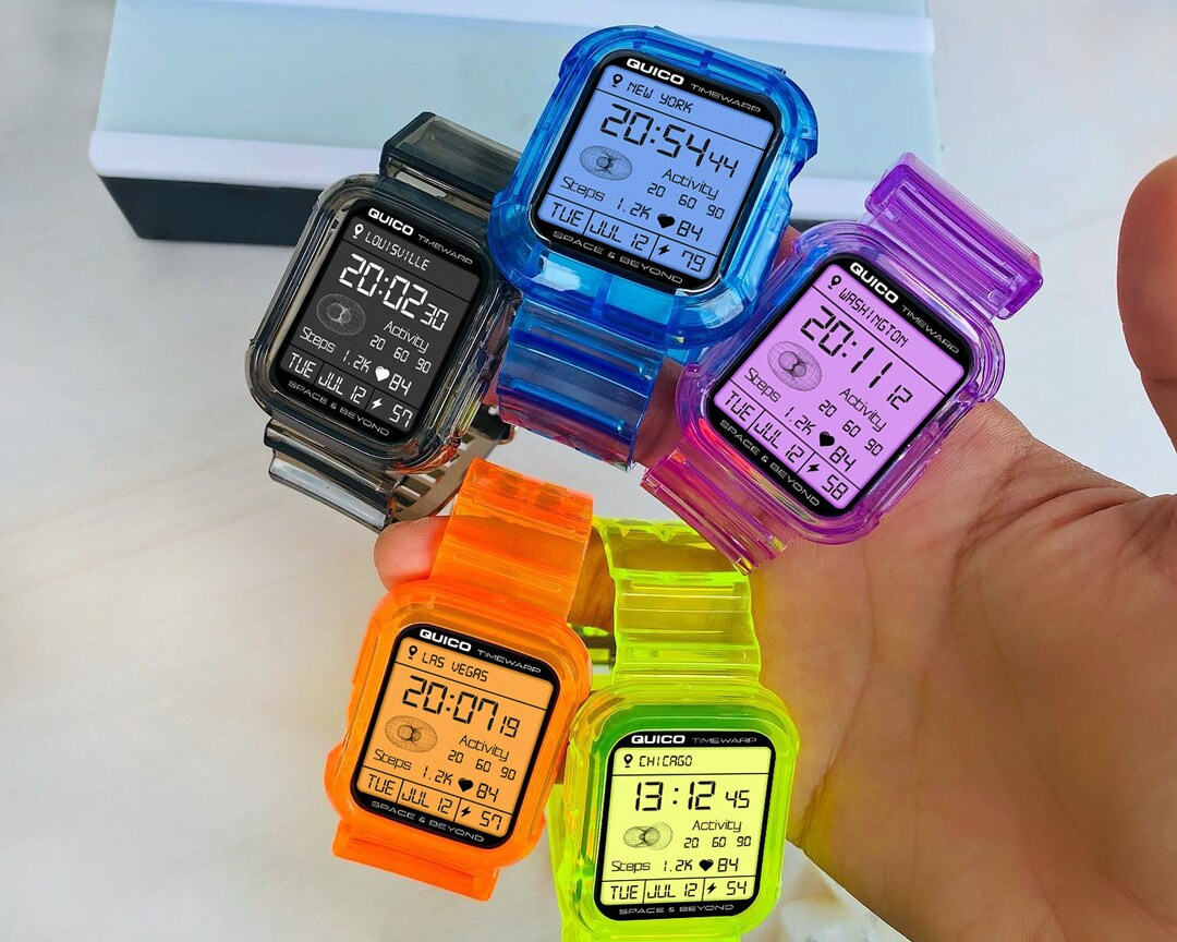 Colorful Clear Apple Watch Band & Watch Face, Adjustable Transparent Apple Watch Strap Bracelet f... | Etsy (US)