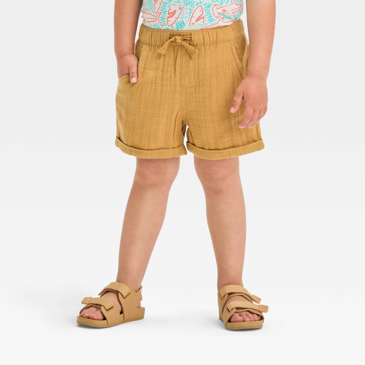 Toddler Boys' Textured Pull-On Woven Above Knee Shorts - Cat & Jack™ | Target