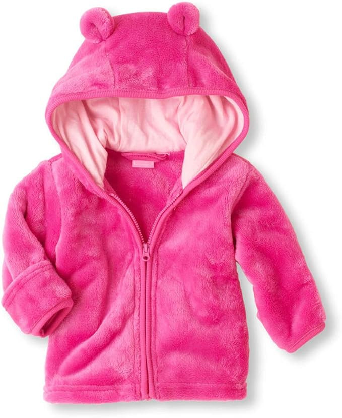 Noubeau Infant Baby Boys Girls Fleece Ears Hat with Lined Hooded Zipper Up Jacket Coat Tops Outwe... | Amazon (US)