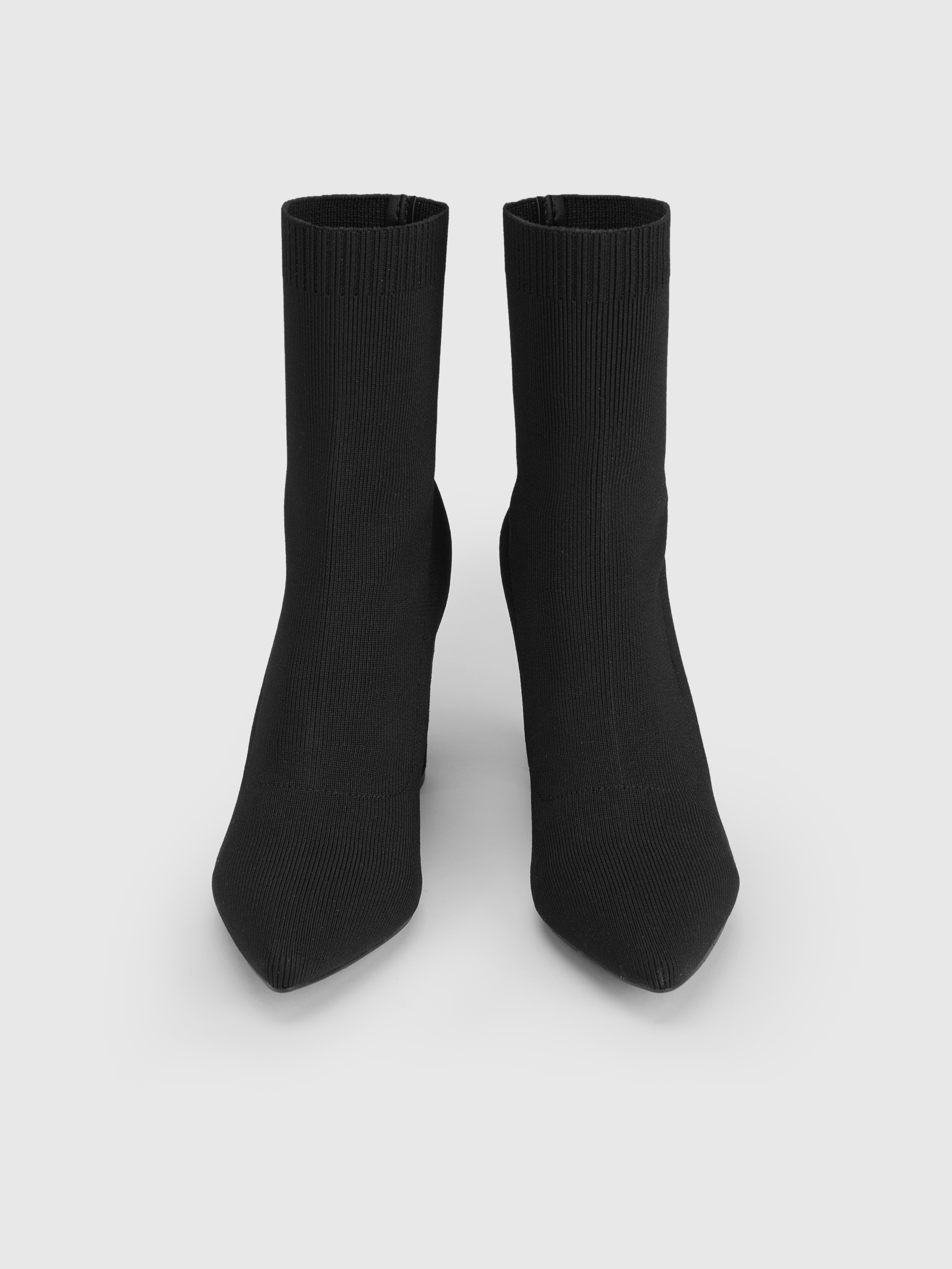 ELASTIC CHUNKY HEEL ANKLE BOOTS For Daily Casual Coffee Shop Work | Cider