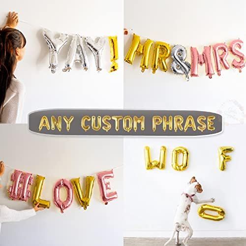 Letter Balloons - Custom Phrase 16" Inch Alphabet Letters & Numbers Foil Mylar Balloon | Create Y... | Amazon (US)