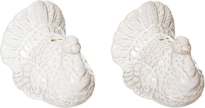C&F Home White Turkey Stoneware Salt & Pepper Shakers Set of 2 Cute Fall Autumn Harvest Thanksgiv... | Amazon (US)