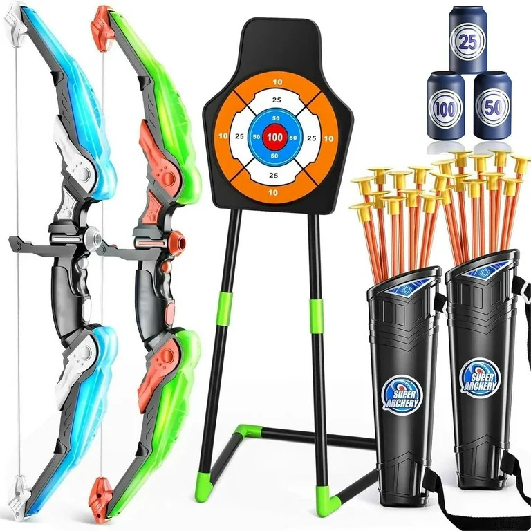 2 Pack Bow and Arrow Set Toy for Kids Boys Girs 3-12 Years Old, Archery Targets Archery Toy Set f... | Walmart (US)