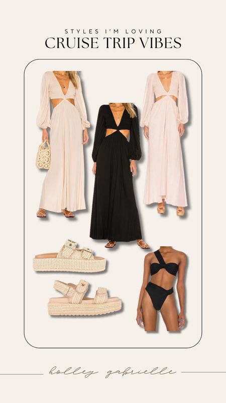 If I was to be going on a cruise next month: THESE are the vibes😍👏🏼🌿 ordered the dress in cream for potential photos📸

Spring style / outfit inspo / maxi dress / revolve finds / Steve Madden / swimwear / Holley Gabrielle 

#LTKSeasonal #LTKstyletip #LTKtravel