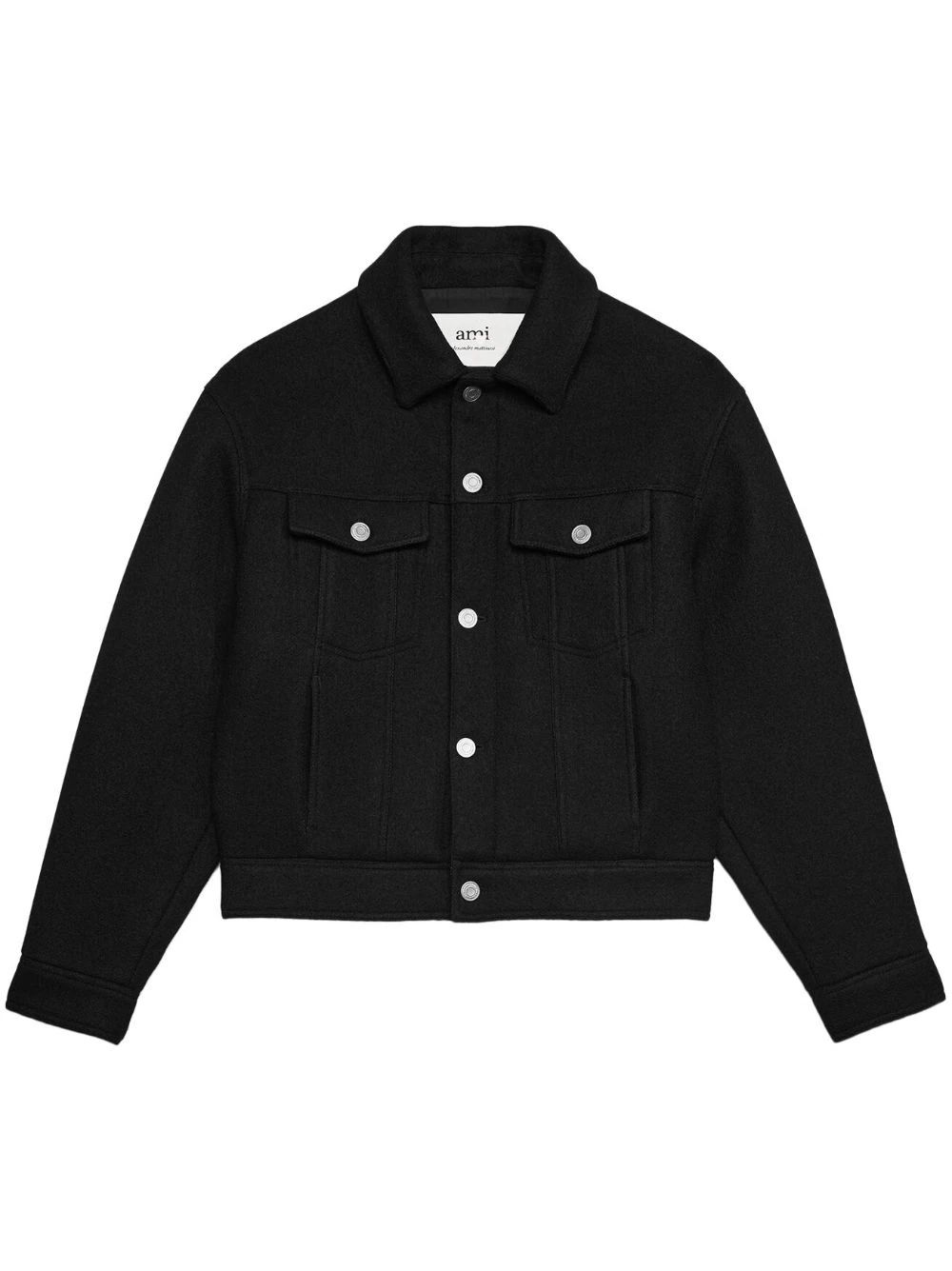 AMI Paris long-sleeve Wool Jacket - Farfetch | Farfetch Global