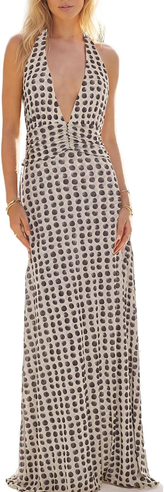 Y2k Womens Boho Floral Print Spaghetti Strap Maxi Bodycon Dress Summer Backless Dresses Beach Vac... | Amazon (US)