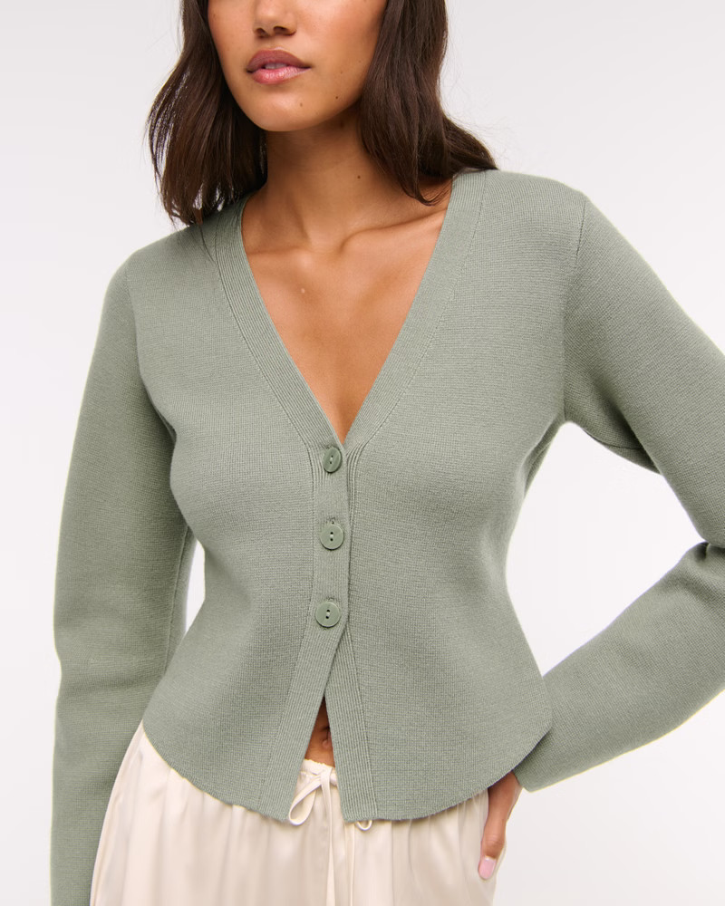 LuxeLoft Rounded Sleeve Cardigan | Abercrombie & Fitch (US)
