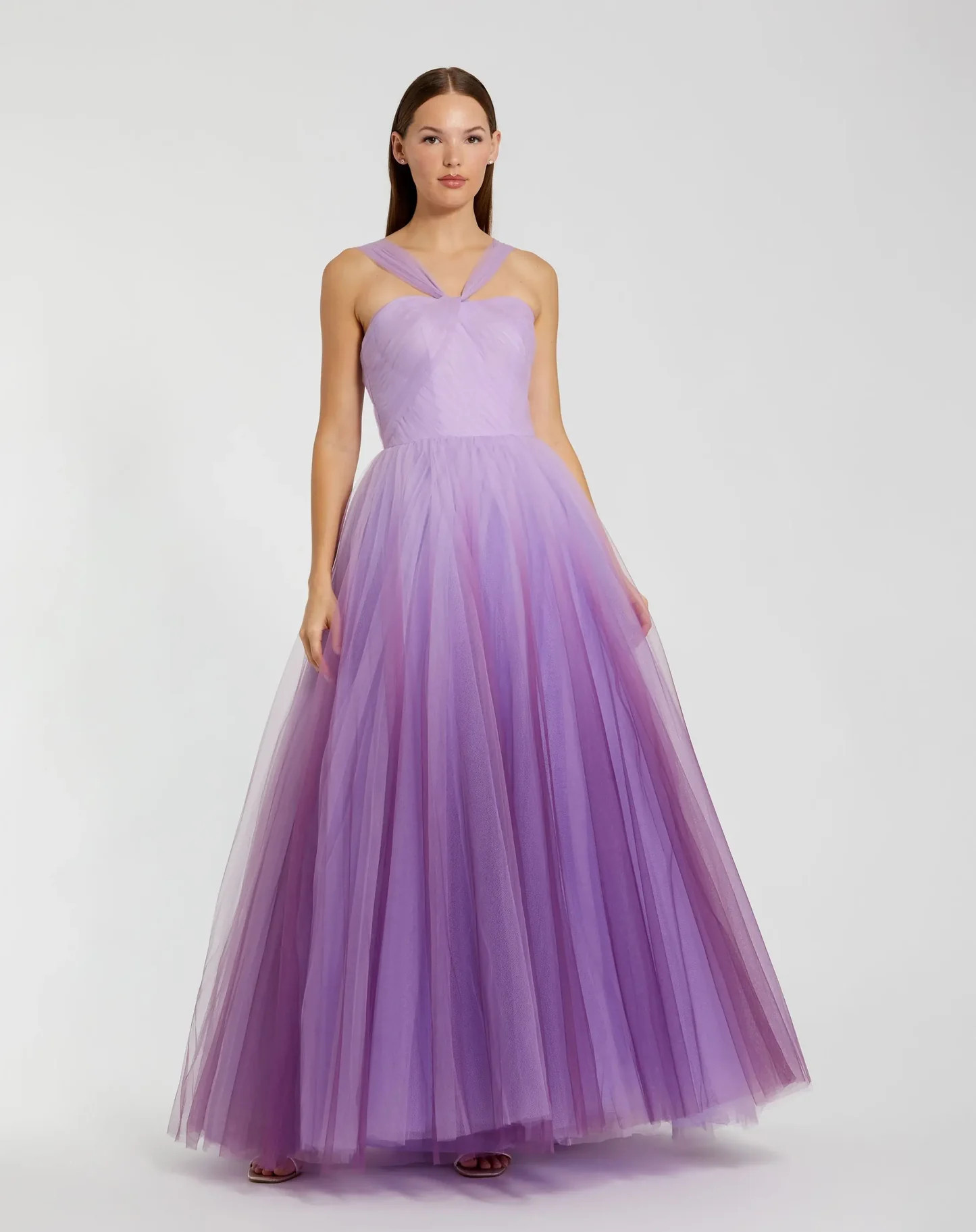 Mac Duggal Tulle A-Line Ombre Purple Prom Dress | Mac Duggal