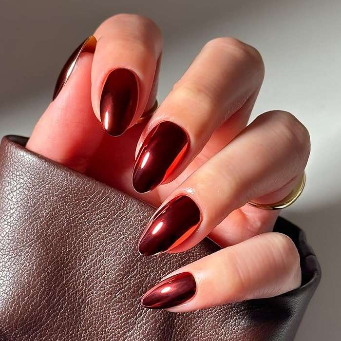 Glamnetic Press On Nails x Harry Potter™ - Godric Gryffindor™ | Short Almond Fake Nails with ... | Amazon (US)