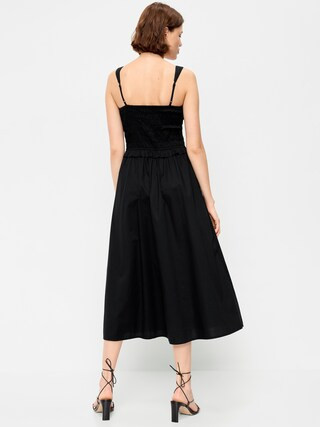 Fit & Flare Smocked-Bodice Midi Dress | Old Navy (US)