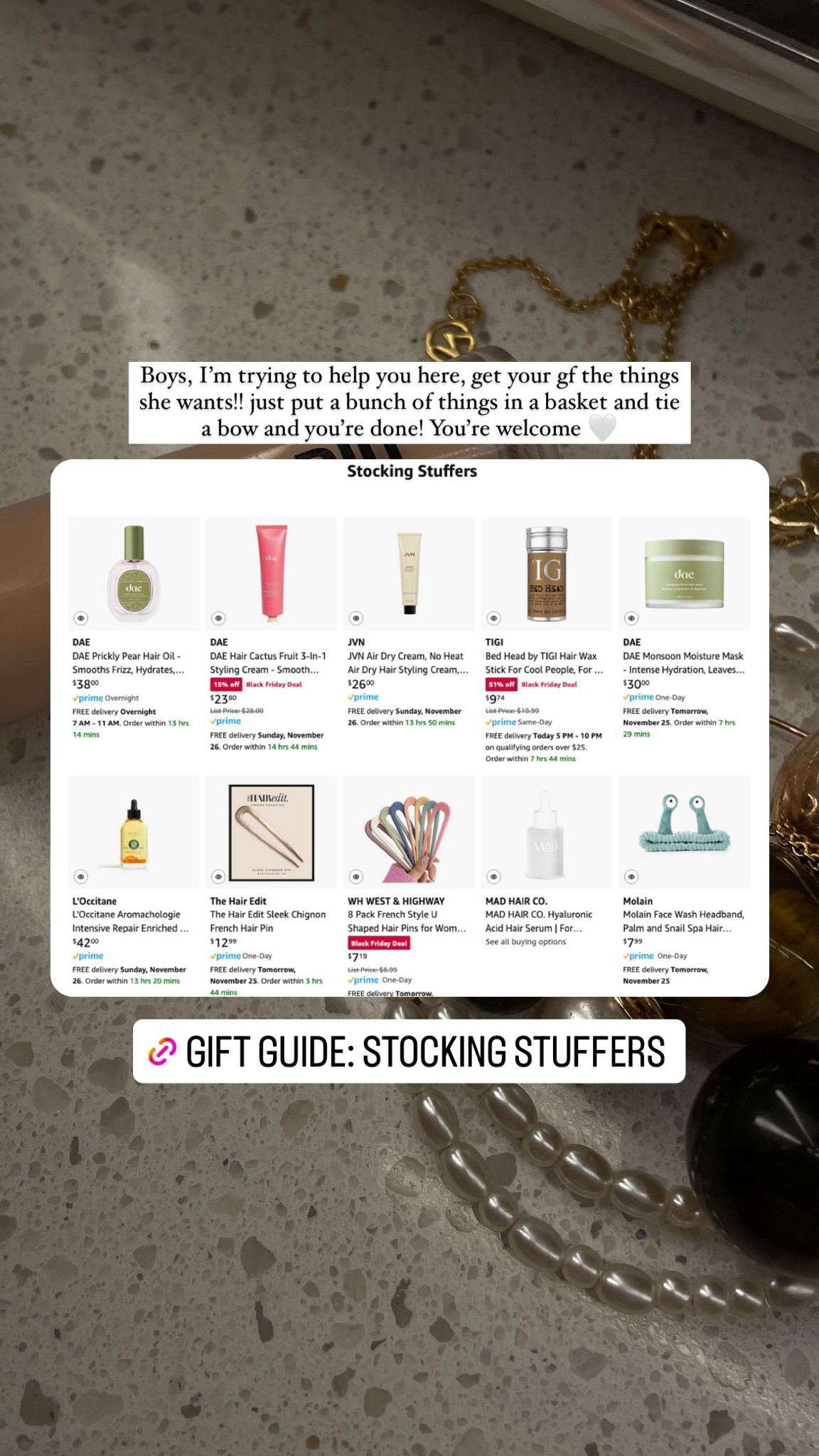 Stocking stuffers for her! 

Holiday finds | beauty finds | sale alert

#LTKSeasonal #LTKHoliday #LTKGiftGuide