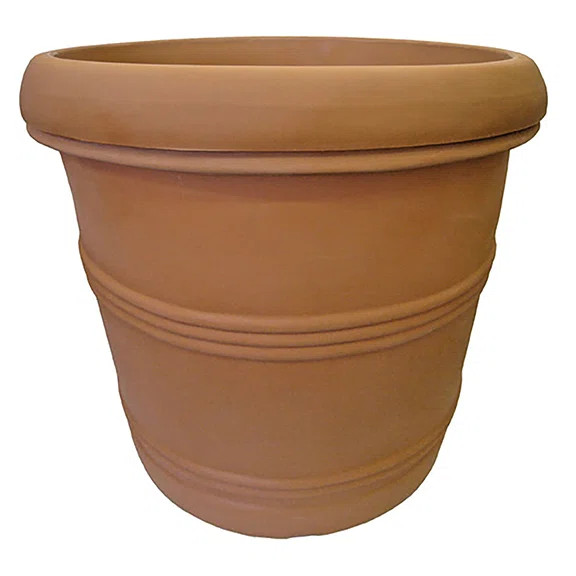 Aspen & Fig Round Rolled Rim Terracotta 19" Plant Pot, Durable Resin Pot, for Indoor and Outdoor ... | Wayfair North America