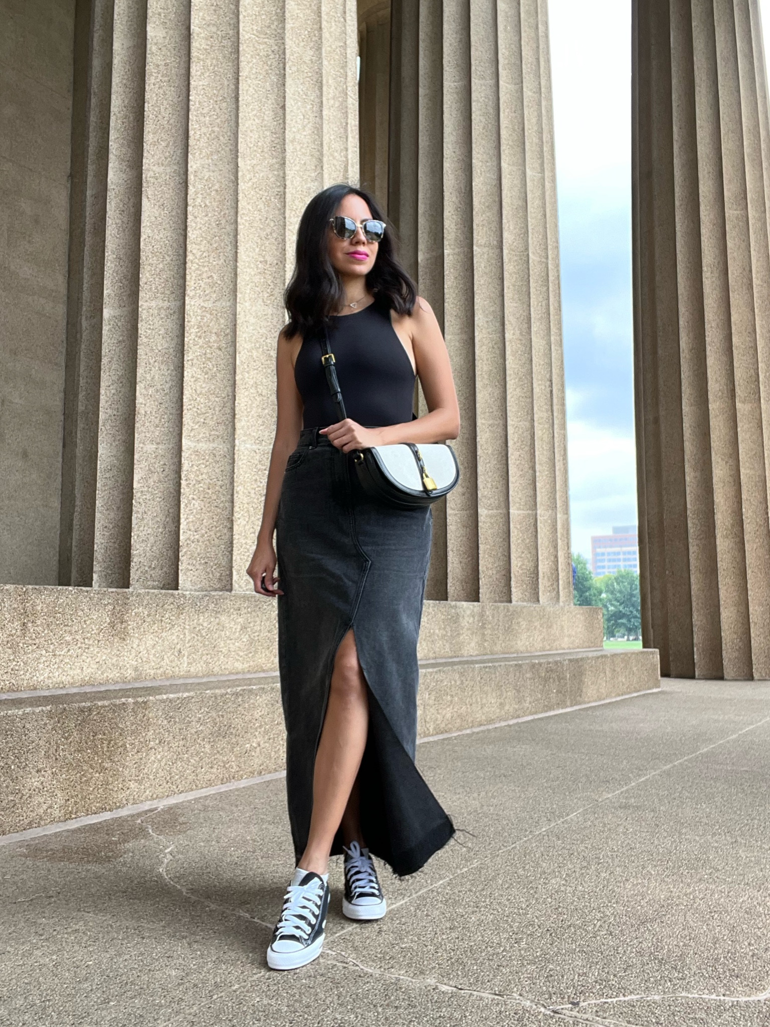 The perfect skirt to transition into fall. Black denim maxi skirt. 

#LTKsalealert #LTKstyletip #LTKfindsunder50