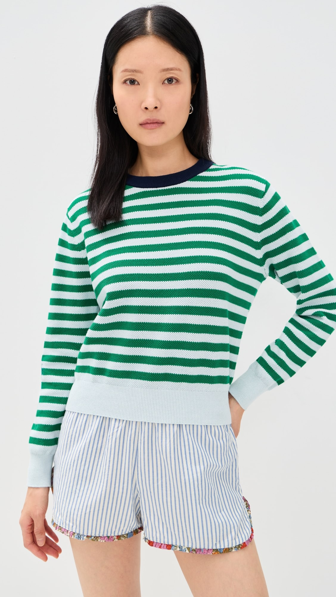 Cleo Green Stripe Sweater | Shopbop