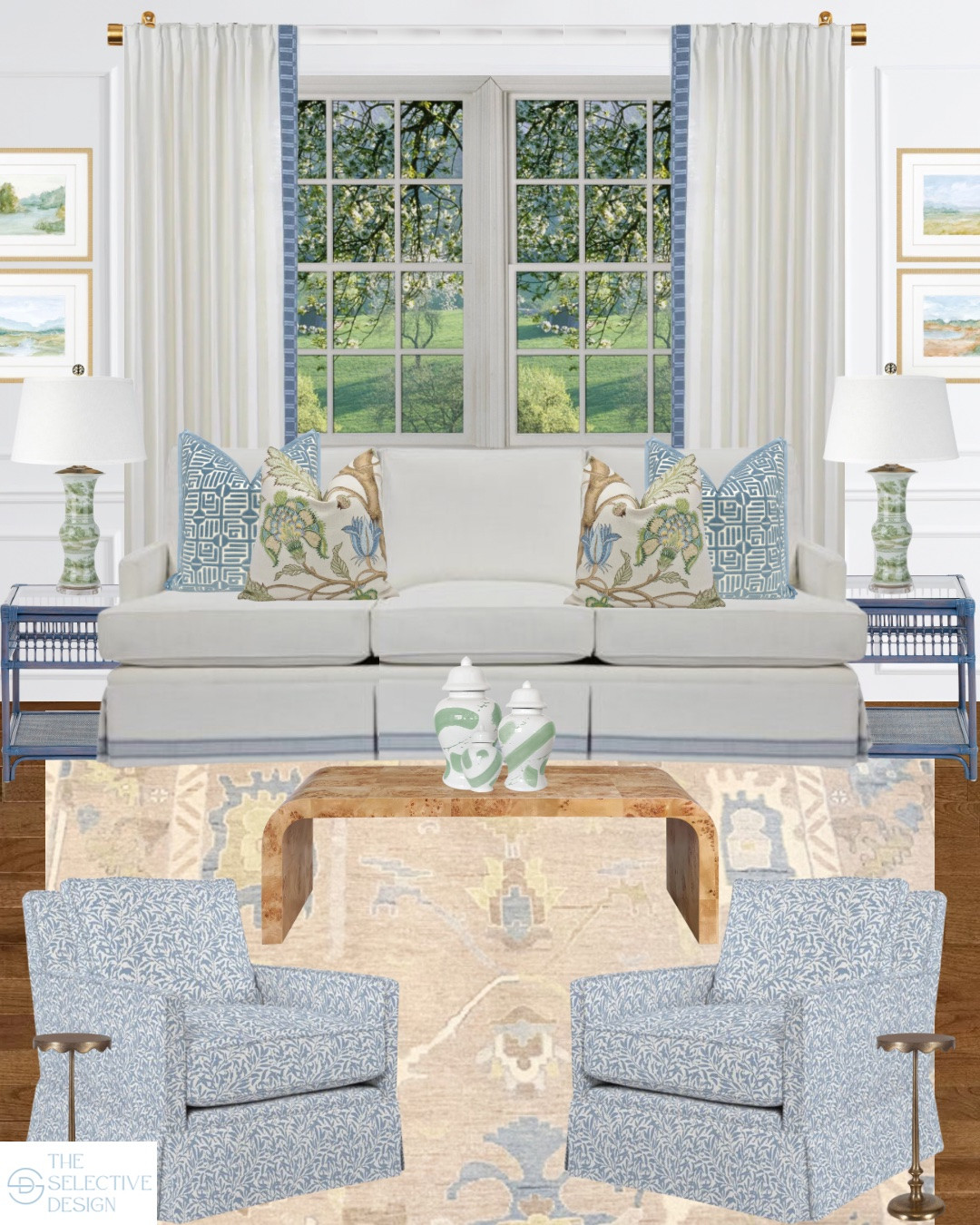 A living room design that feels classic, curated, and effortlessly inviting 🤍✨ Layered with soft blues, timeless patterns, and cozy textures that never go out of style.

Swipe to see the vision board behind the design and how ChatGPT turned it into reality.

Living Room Design | traditional living room | timeless living room | classic living room | Grandmillennial living room | blue and green living room