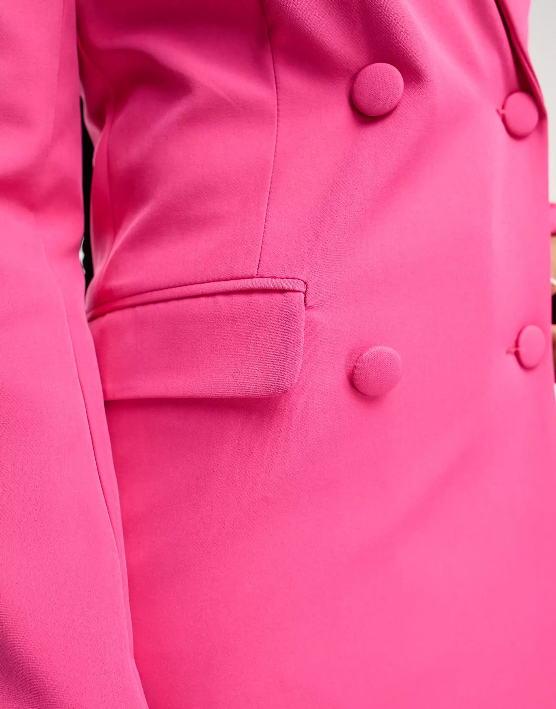 Miss Selfridge double breasted dad blazer in pink | ASOS (Global)