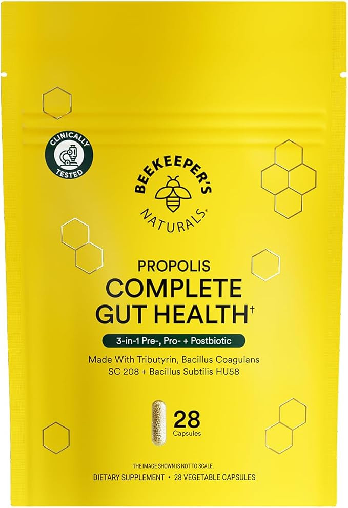 Beekeeper's Naturals Complete Gut Health, 3-in-1 Prebiotic, Postbiotic, Probiotics for Digestive ... | Amazon (US)