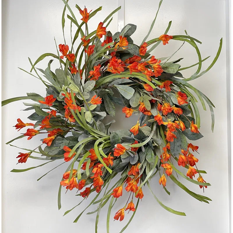 Primrue 24" Lamb's Ear Leaf Wildflower Fall Autumn Wreath & Reviews | Wayfair | Wayfair North America