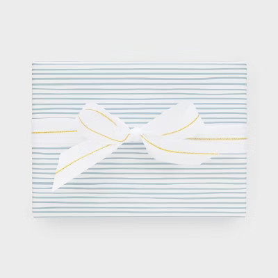 118"x30" Chambray Striped Wrapping Paper Blue/White - Sugar Paper™ + Target | Target
