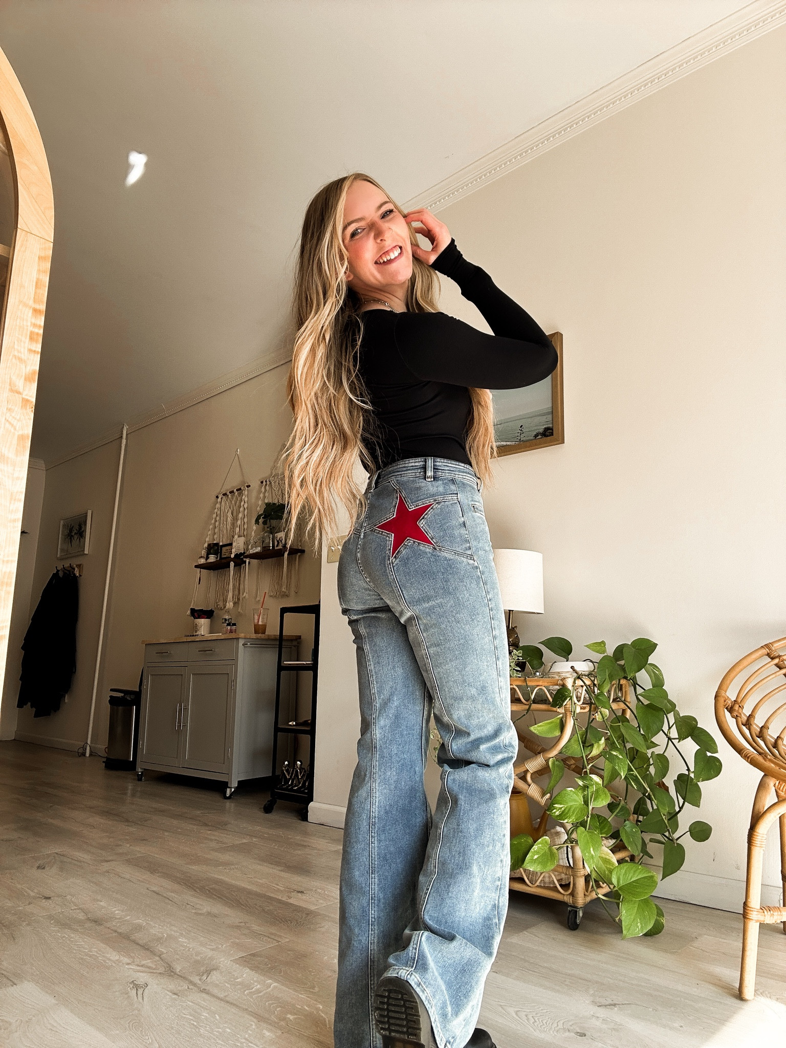 All the vibes with these jeans! Kind of wish I didn’t size up as they start to bag out a little after wear, but I’m still in love! Have to get them in more colors  

#LTKBacktoSchool #LTKStyleTip #LTKSeasonal