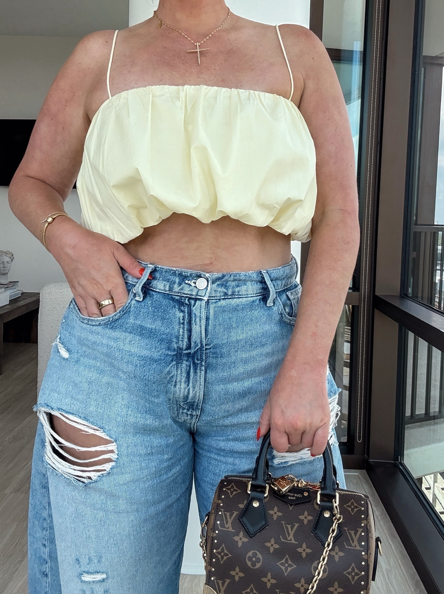 Spring outfit 
Bubble top
Jeans

#LTKSeasonal #LTKActive #LTKootd