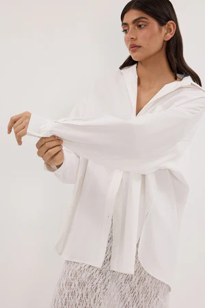 RHEA WHITE OVERSIZED COTTON SHIRT | DISSH