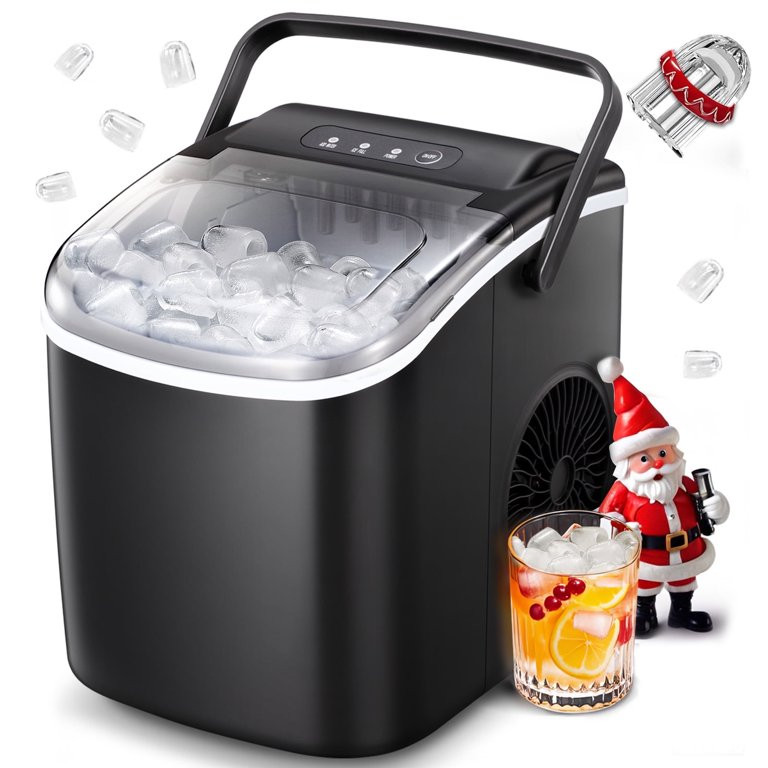 KISSAIR Countertop Ice Maker, Portable Ice Machine with Self-Cleaning, 26Lbs/24H, 9 Ice Cubes Rea... | Walmart (US)