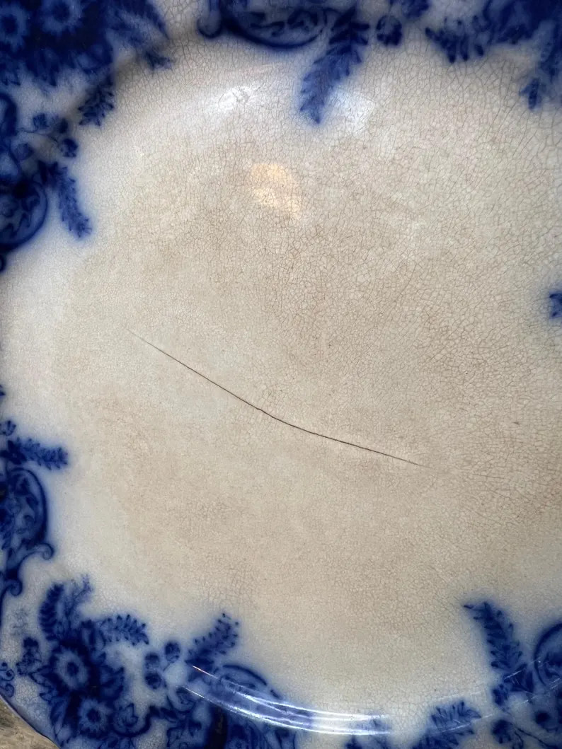 Antique Flow Blue Dinner Plate | Etsy (US)
