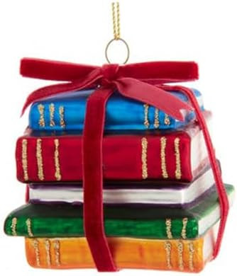Kurt Adler Stack of Books - 3 Inch Glass Christmas Tree Ornament | Amazon (US)