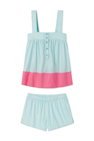 Colorblock Tank Set in Aqua | Lake Pajamas