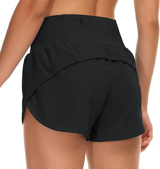 Origiwish Women's High Waisted Running Shorts with Liner Quick Dry Athletic Workout Shorts Zipper... | Amazon (US)