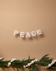 Peace Felt Garland - Gold Embroidered | The Little Market