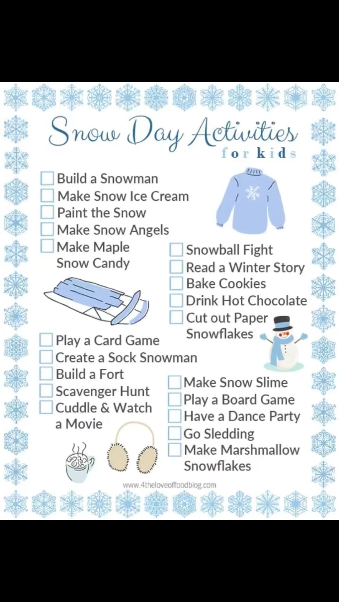 Snowy Day Activities: stay inside with card games, board games, puzzles, Legos, or go outside to build a snowman or go sledding.
#snowydayactivities
#snowdayfun


#LTKHome #LTKKids