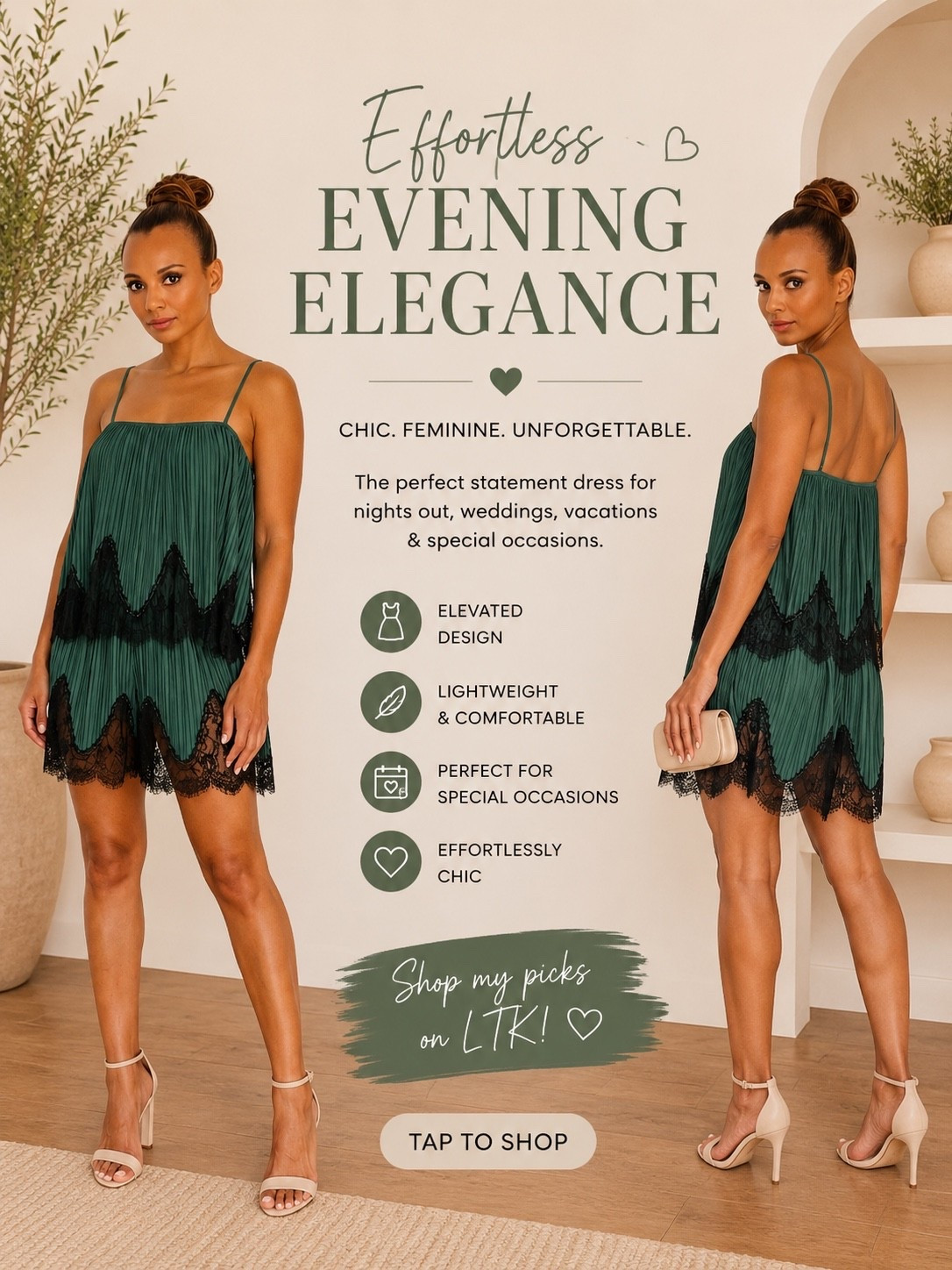Effortless elegance in one dress 💚✨

The perfect statement piece for weddings, date nights, vacations, and special occasions. Chic, feminine, and guaranteed to turn heads.

Tap to shop on LTK! 🤍

#LTKootd