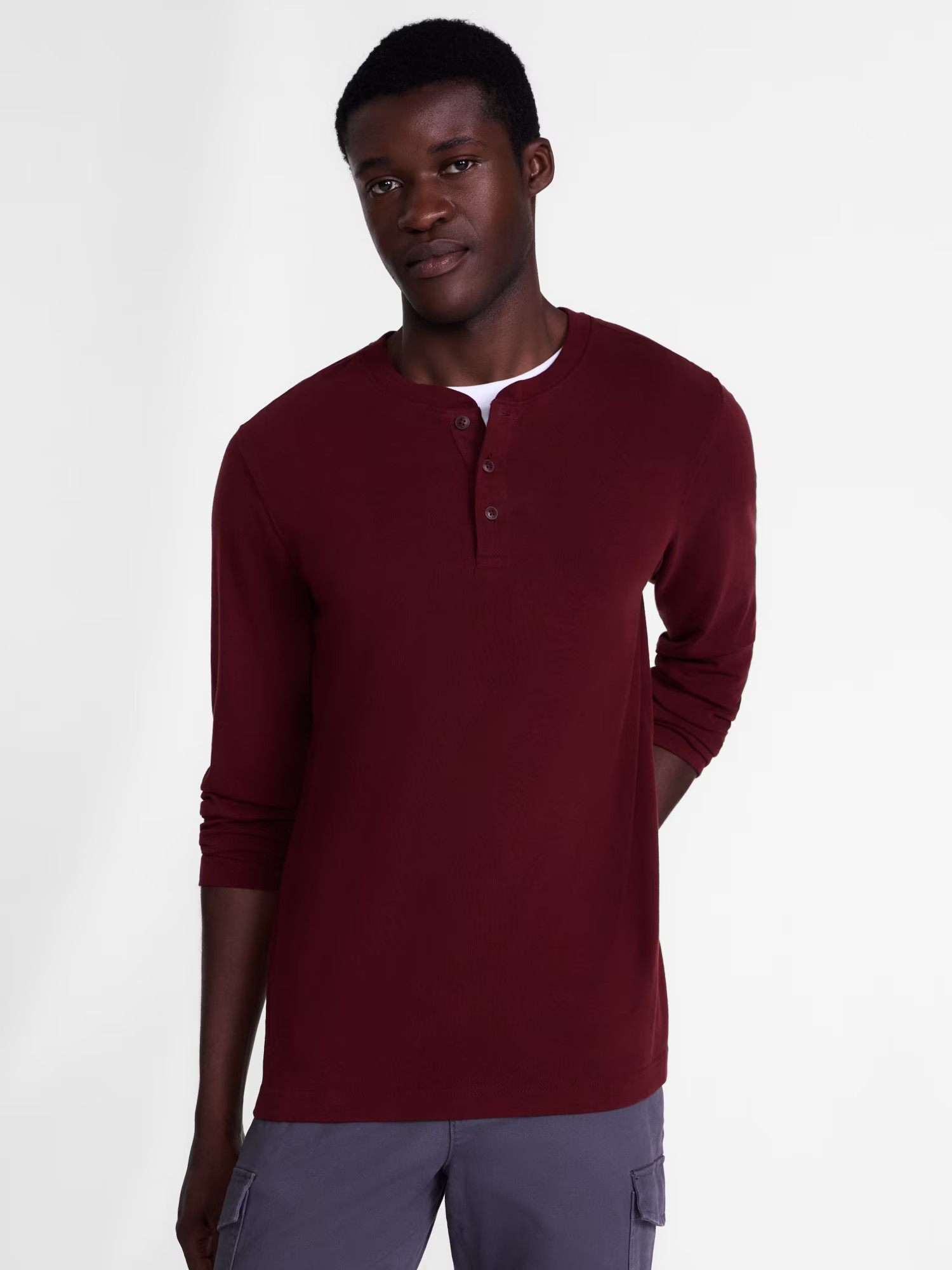 George Men's Henley Shirt with Long Sleeves, Sizes S-5XB | Walmart (US)