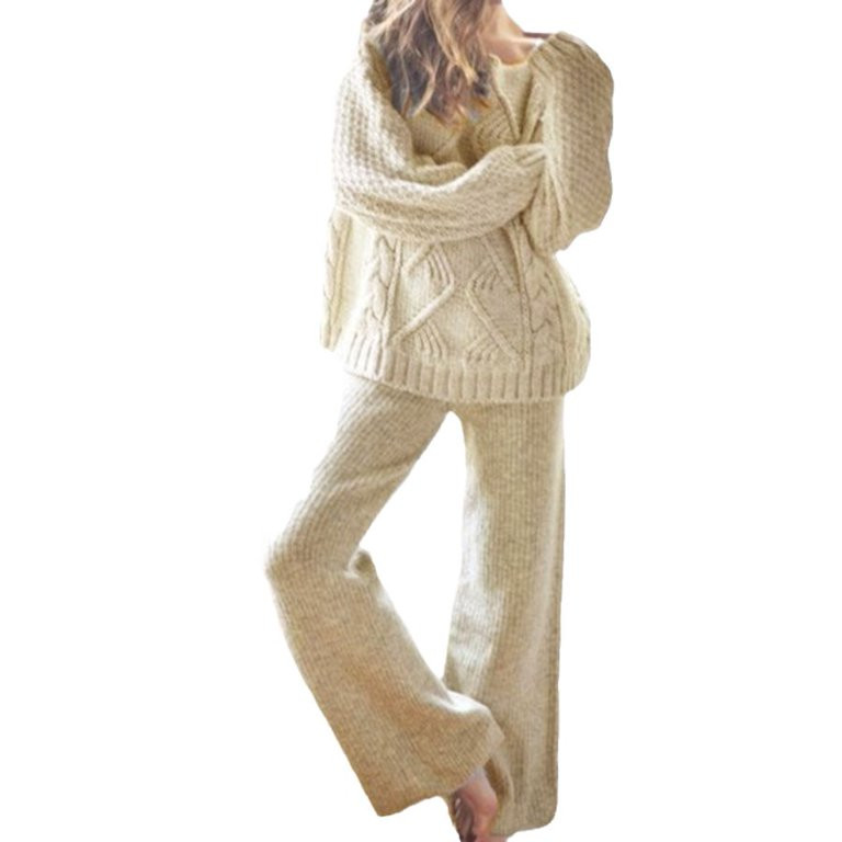 Sherrylily Women Winter Warm Knitted Loose Pullovers Sweaters + Trousers Bottoms Suits Loungewear... | Walmart (US)