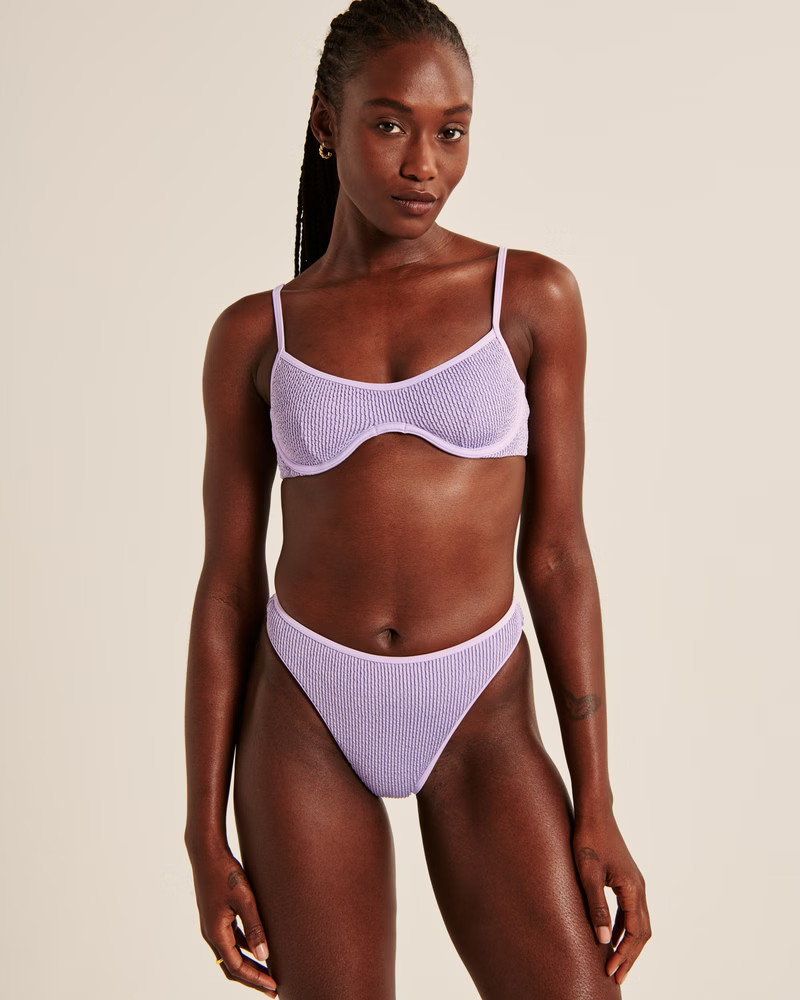 Women's Mid-Rise High-Leg Moderate Bottom | Women's Swimwear | Abercrombie.com | Abercrombie & Fitch (US)