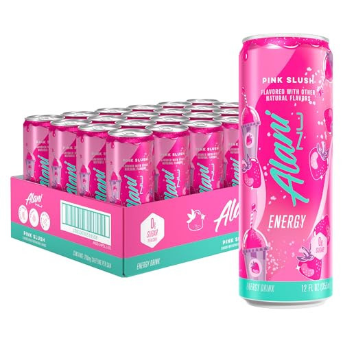 Alani Nu PINK SLUSH Sugar Free, Low Calorie Energy Drinks, 200mg Caffeine, Biotin B Vitamins, Zero Sugar, 10 Calories, 12 Fl Oz Cans, 24 Pack | Amazon (US)