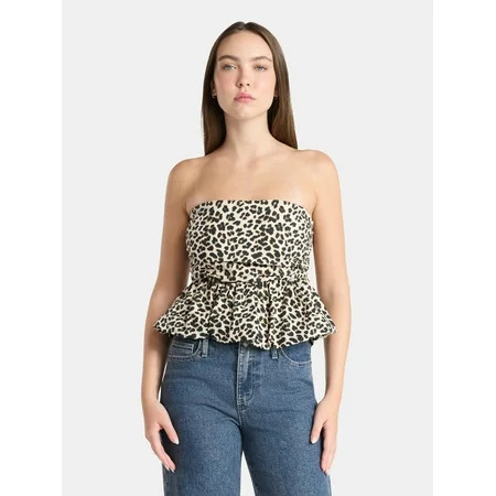 No Boundaries Cotton Strapless Bubble Top Women s | Walmart (US)