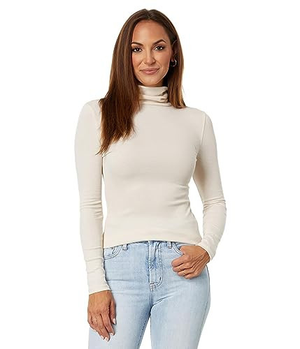 Madewell Turtleneck Long-Sleeve Women’s Top - Cotton Blend Fabric - Turtleneck Design - Fitted Silhouette Antique Cream 2XL (Women's 18) One Size | Amazon (US)