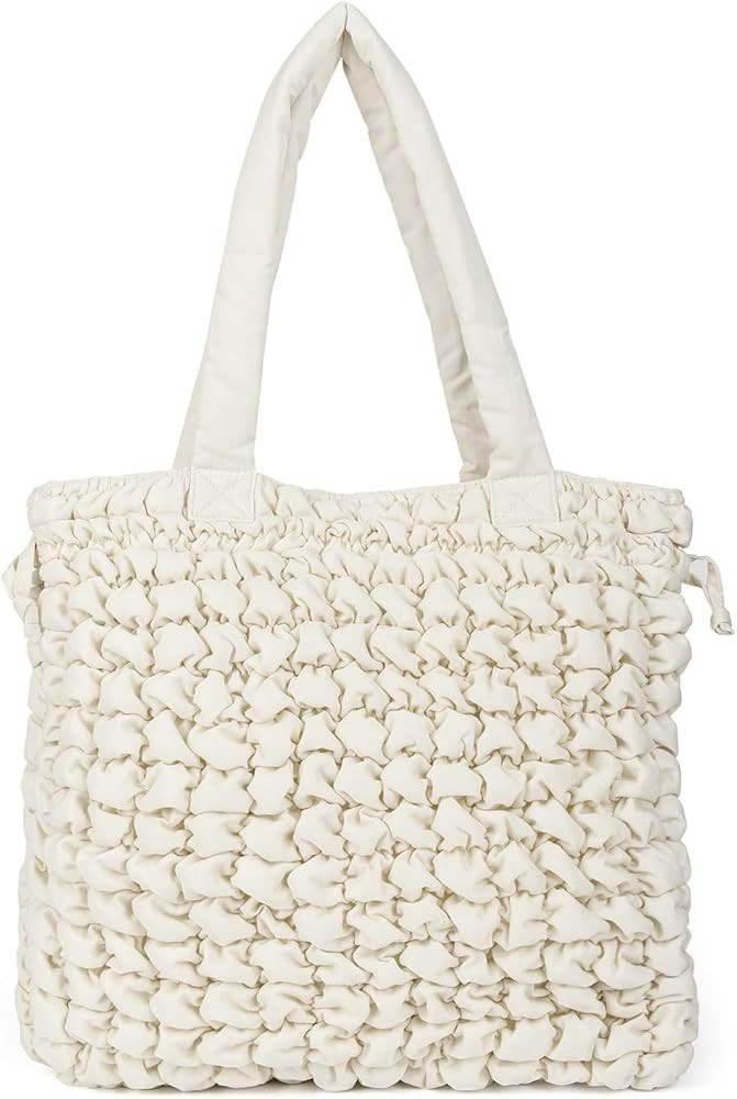 Quilted Tote Bag for Women Puffer Hobo Handbag Large Padding Shoulder Bag Top Handle Handbags for... | Amazon (US)