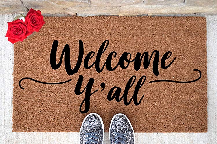 Welcome Y'all Doormat - Hello Doormat - Welcome Mat - Cute Door Mat - Custom Doormat - Unique Doo... | Amazon (US)
