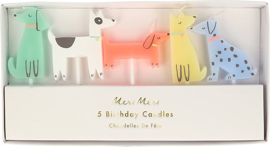 Meri Meri Dog Candles - Pack of 5, Multicolored, Dog Birthday Decorations, Party Decor | Amazon (US)