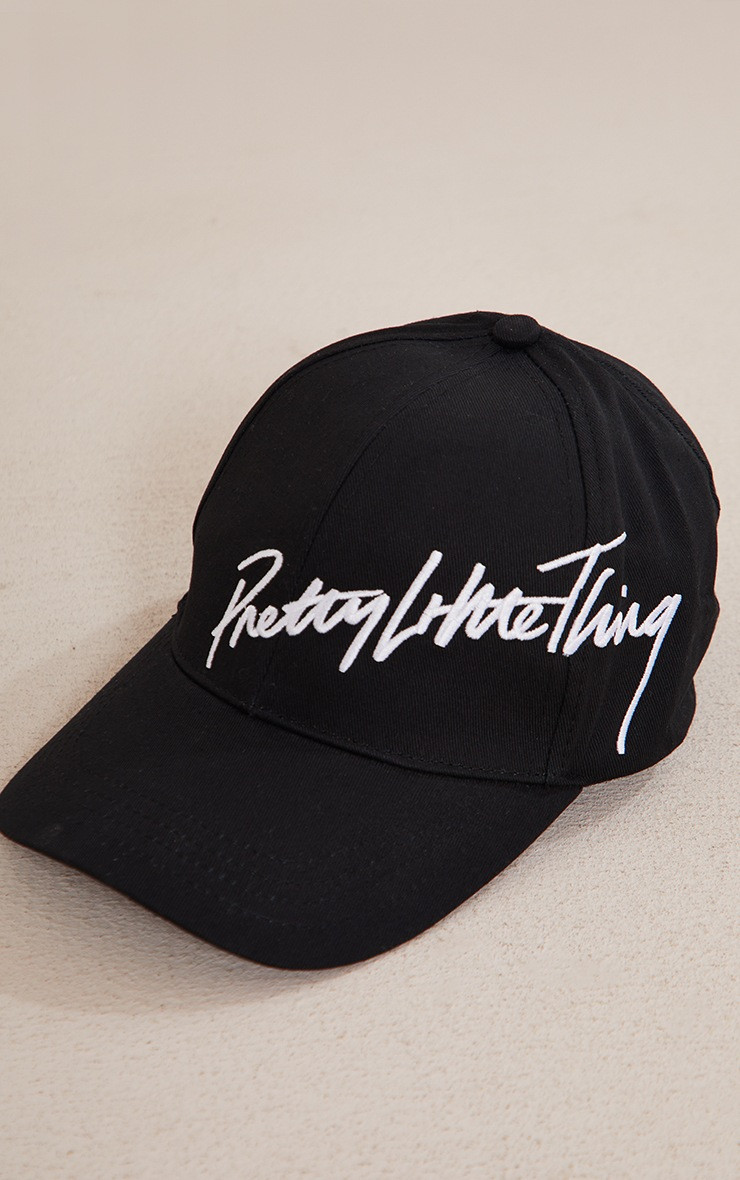 PRETTYLITTLETHING Black Script Cap | PrettyLittleThing US