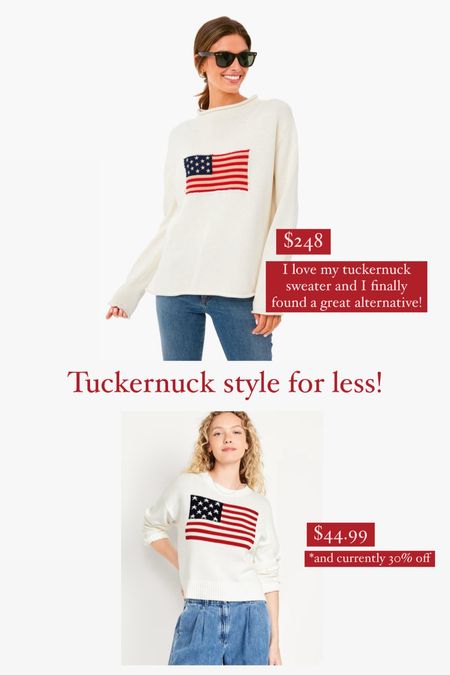 An American flag sweater that’s under $45! I love my tuckernuck flag sweater but this one is so cute and a great alternative !

#LTKFindsUnder50 #LTKStyleTip #LTKSeasonal