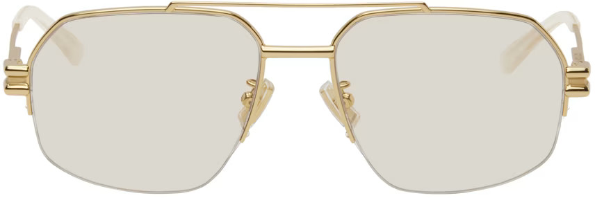 Gold Bond Metal Half-Rim Aviator Sunglasses | SSENSE
